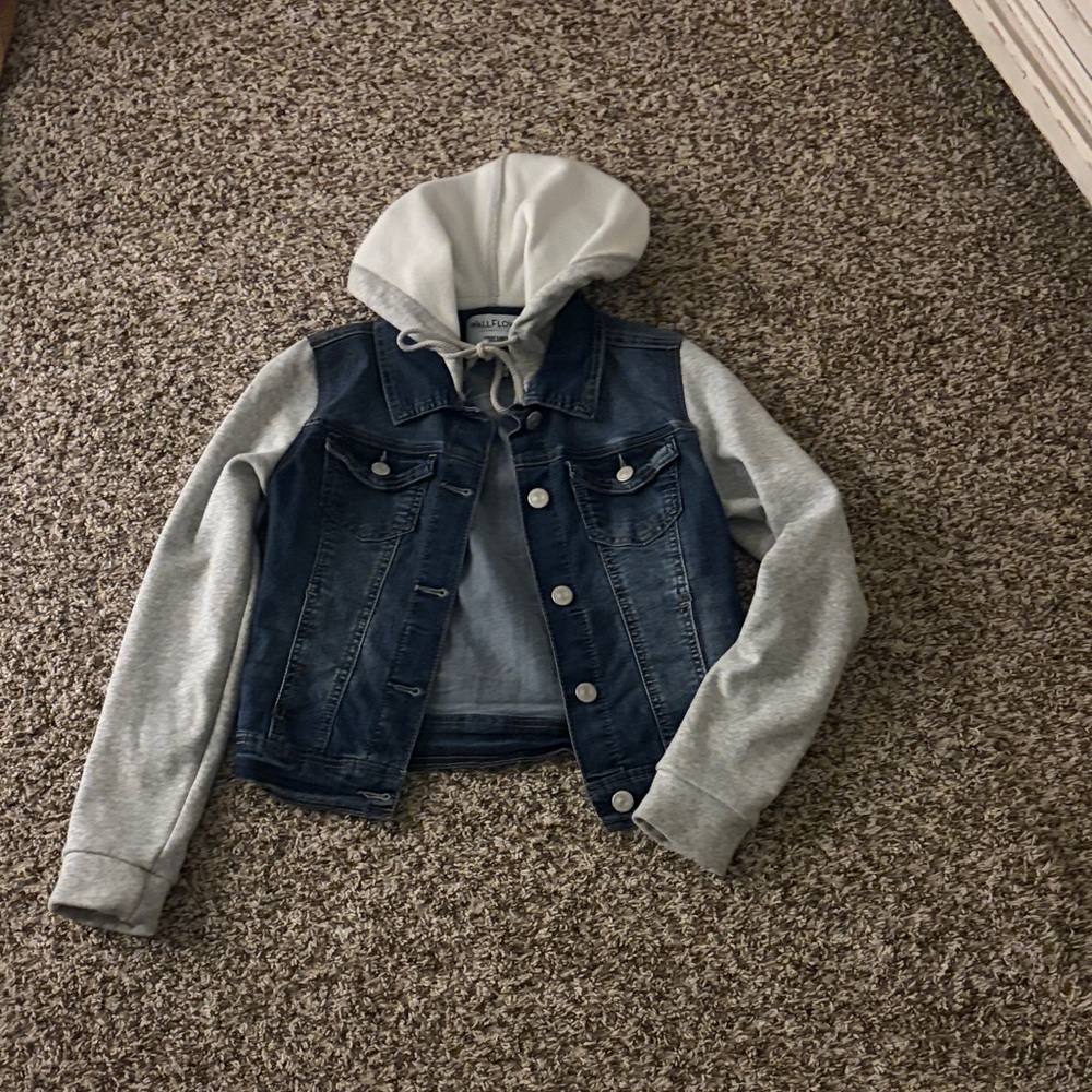 Wallflower Denim and Gray Hooded Jacket